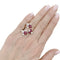 Bague 46 Bague ouverte, or blanc, rubis et diamants. 58 Facettes 35094