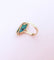 Bague 55.5 Bague Marquise cabochon de turquoise 58 Facettes AA 1669