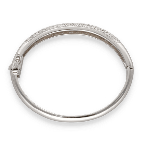 Bracelet Bracelet rigide ouvrant en or blanc serti de 5,0 Cts de diamants 58 Facettes