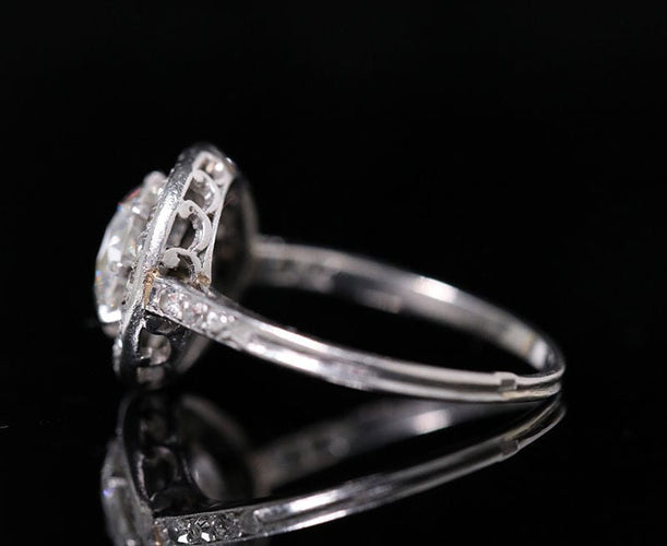 Bague Bague art déco solitaire platine diamant 58 Facettes