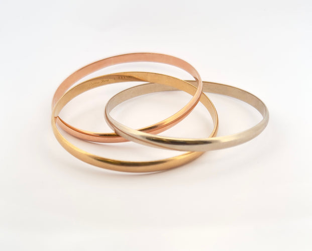 Pulseira Cartier Trinity modelo grande 3 ouros 