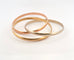Pulseira Cartier Trinity modelo grande 3 ouros 