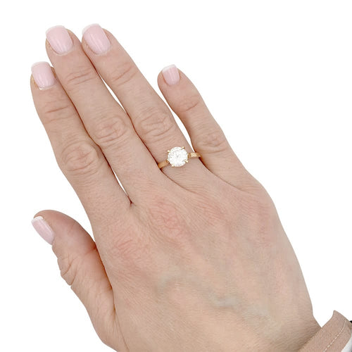 Bague 53 Bague solitaire en or rose, diamant 1,56 carats. 58 Facettes 32362