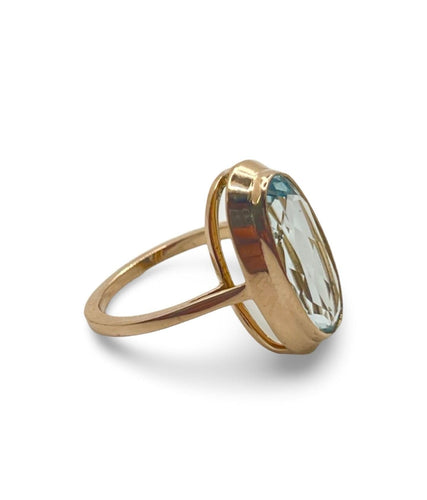 Bague 53 Bague or rose et Aigue-Marine 5 ct 58 Facettes