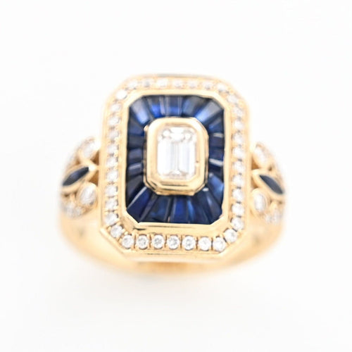 Bague 49 RAINBOW K - Bague Royale Or jaune, Saphirs et Diamants 58 Facettes 85779