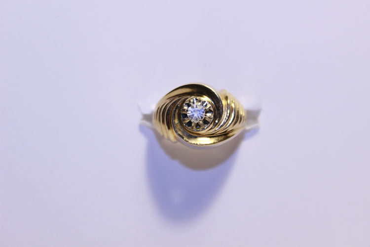 Bague 53 Bague Or et Oxyde de Zirconium 58 Facettes