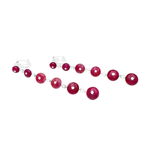 Boucles d'oreilles Boucles d'oreilles Repossi, or blanc, rubis et diamants. 58 Facettes 35093