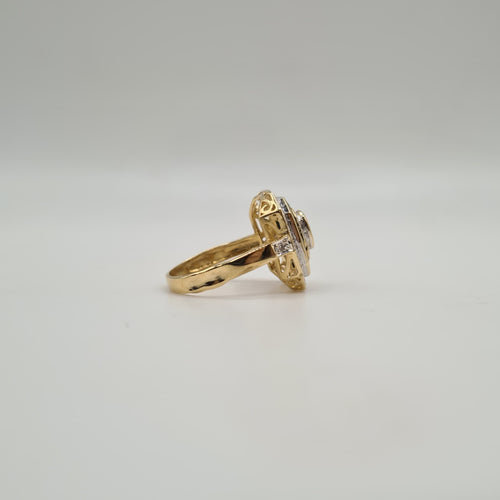 Bague 54 Bague or jaune saphirs et diamants 58 Facettes