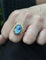 Bague 59 Bague Or jaune avec camée bleu 58 Facettes