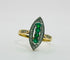 Bague Bague Marquise avec émeraudes et diamants 58 Facettes 50264
