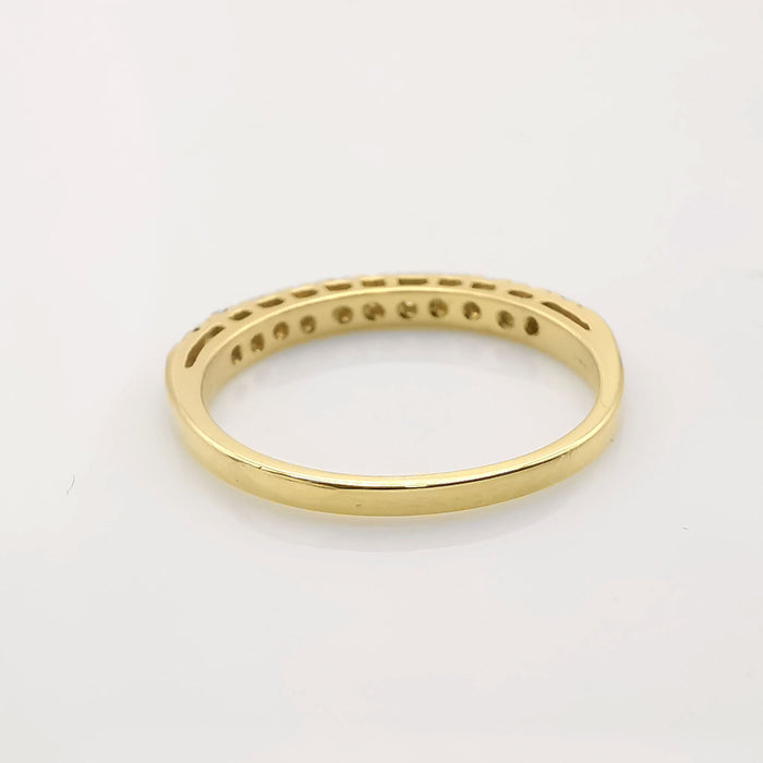 Yellow gold and diamond ring