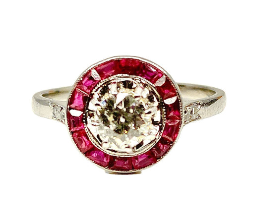 Bague 53 Bague Or blanc Diamants Rubis 58 Facettes AB242