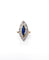 Bague 54.5 Bague marquise or jaune platine saphir et diamants 58 Facettes Bag.marq.1281.3