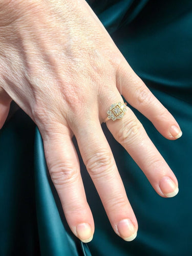 Bague 53 Bague diamants en pavage  diamants or rose 58 Facettes 7624 A