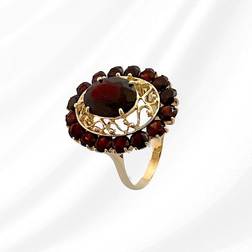 Bague 61.5 Bague Grenats Or Jaune 58 Facettes AA 1704