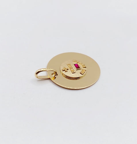 Pendentif AUGIS - Pendentif médaille d'amour or jaune "plus qu'hier moins que demain" 58 Facettes J7525X0000