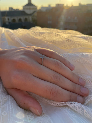 Bague 55 Bague Diamant Baguette Vintage 58 Facettes