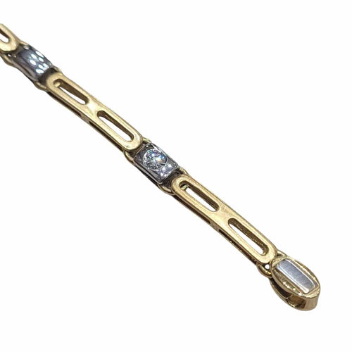 Bracelet Bracelet en or jaune et blanc 18k et diamants 58 Facettes P2