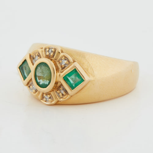 Bague 55 Bague Or Jaune - Emeraudes et Diamants 58 Facettes RÉF 6200/10