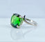 Bague 49 Bague en or blanc et tourmaline verte 58 Facettes AB614