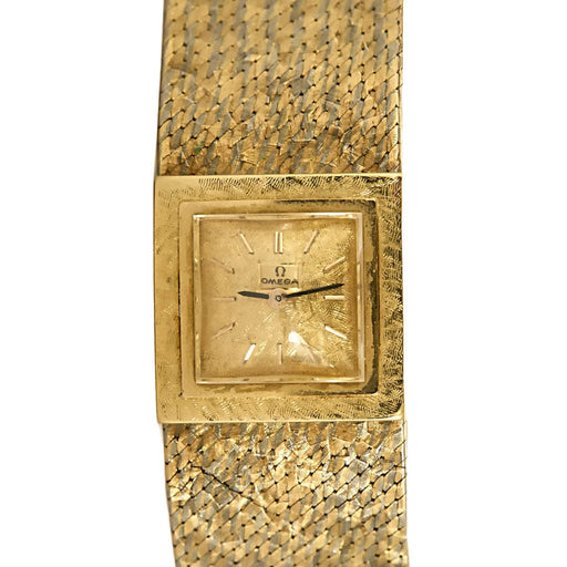 Montre OMEGA - Montre bracelet de dame 2 tons d'or (750) satiné, de forme carrée à mouvement mécanique. 58 Facettes RAM3009
