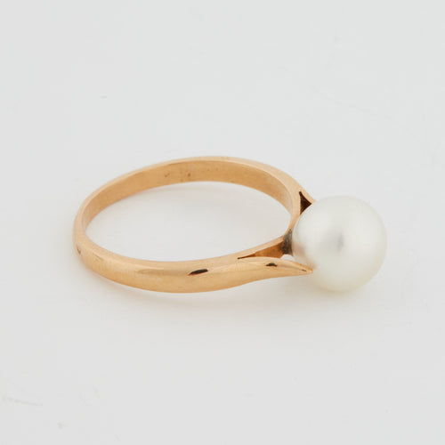 Bague 52 BAGUE OR JAUNE PERLE DE CULTURE 58 Facettes RÉF 5029/18