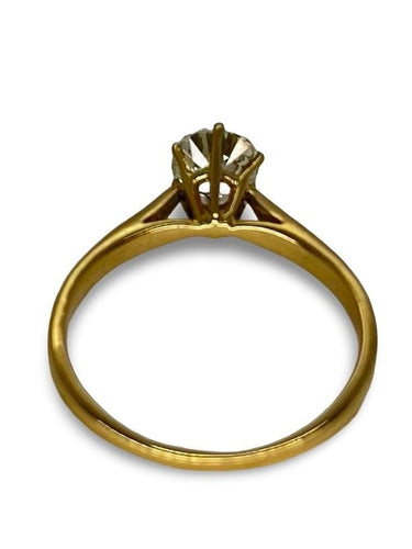 Bague 56 Solitaire or jaune et diamant 0,90 ct 58 Facettes 75101