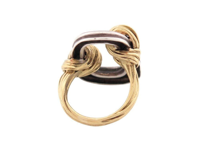 Bague 55 vintage bague VAN CLEEF & ARPELS noeud t55 en or jaune 18k & argent 18.9gr 58 Facettes 267804