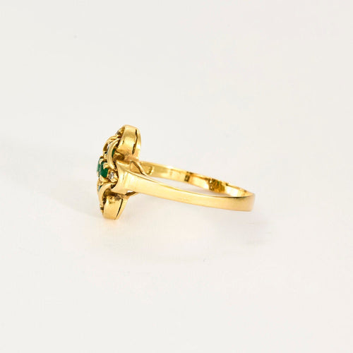 Bague 60 Bague l'esmeralda en or jaune, émeraudes et diamant 58 Facettes LP1291/10