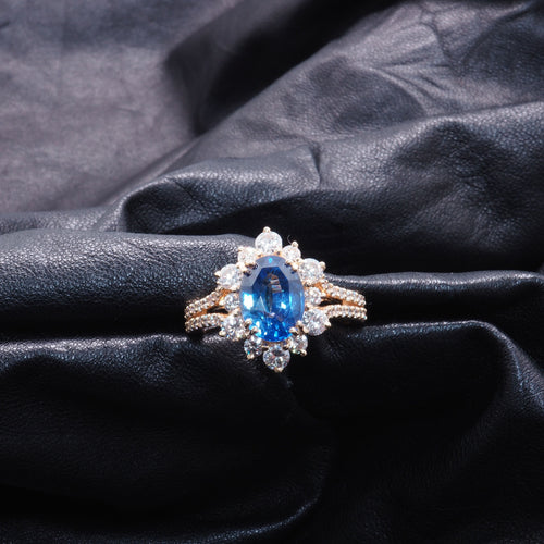 Bague 54 Bague or jaune saphir diamants 58 Facettes 4803