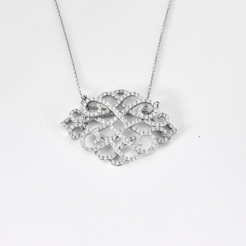 Collier Collier Dentelle or blanc et diamants 58 Facettes LP21/17