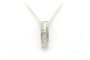 Contemporary pendant in 18-carat white gold set with baguette-cut and princess-cut diamonds (+-0.56ct) 