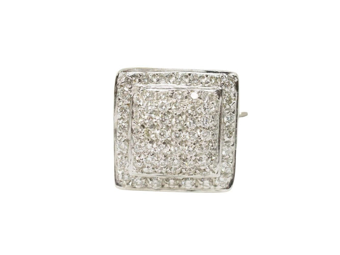 Bague Bague plateau en or blanc et diamants 58 Facettes 21067