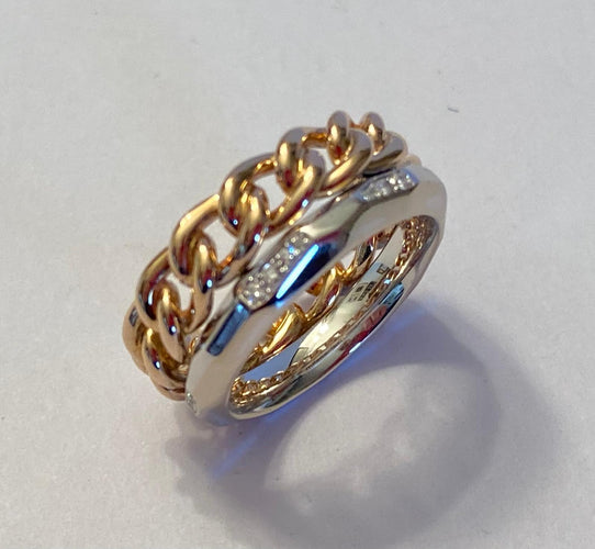 52 POMELLATO - Anello collezione Milano due ori e diamanti 58 Facettes