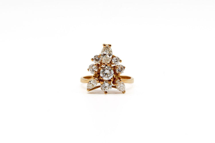 Bague 54 Bague marquise or jaune, diamants 58 Facettes 240076