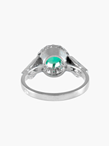Bague 49 BAGUE VINTAGE EMERAUDE OR BLANC 58 Facettes