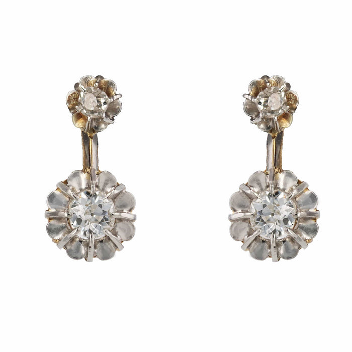 Boucles d'oreilles Boucles d'oreilles anciennes diamants trembleuses 58 Facettes 21-168