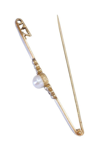 Broche BROCHE ART-NOUVEAU PERLE ET DIAMANTS 58 Facettes 082971