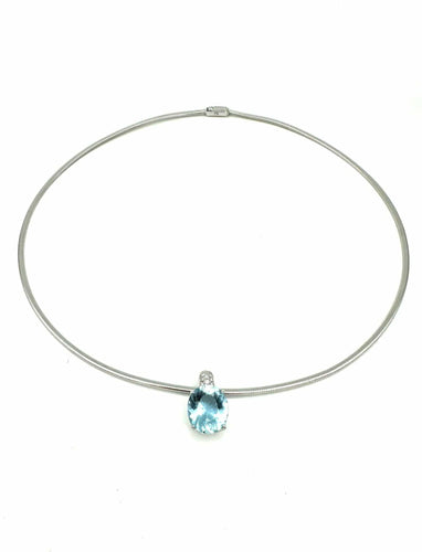 STERN. Ogrlica od belog zlata 18K, akvamarin i dijamanti 