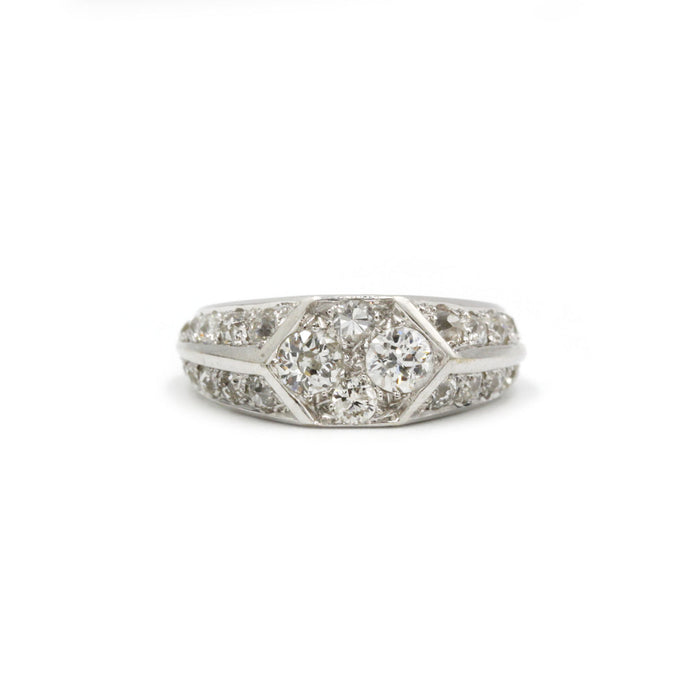 White gold and diamond ring