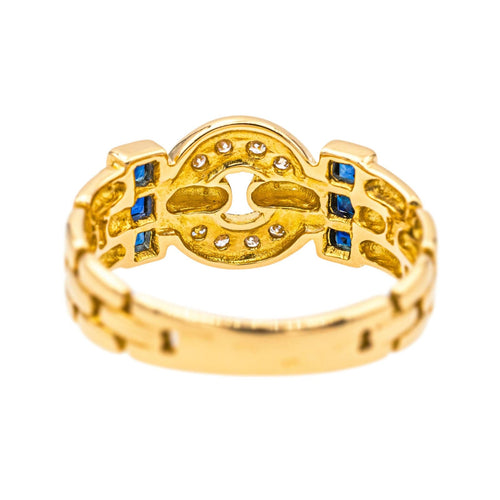 Bague 54 Bague  Or jaune Diamant, Saphir 58 Facettes 3804083CN