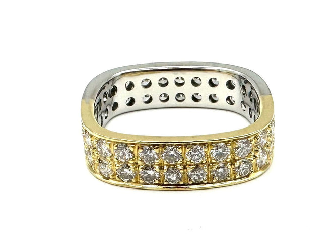 Bague 53 Bague vintage 2 ors 18K et diamants 1.70ct 58 Facettes