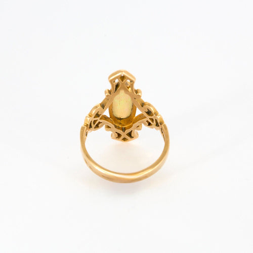 Bague 54 Bague marquise opale et or jaune 58 Facettes
