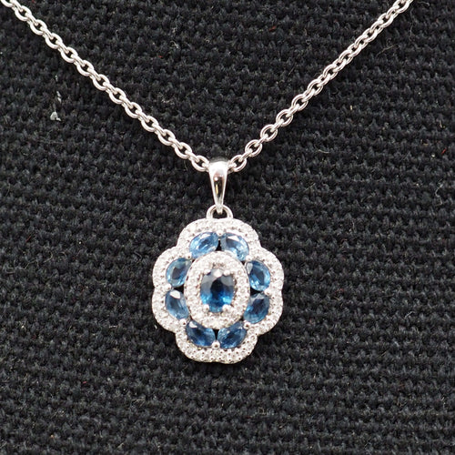 Pendentif Pendentif saphirs diamants or b 750 58 Facettes