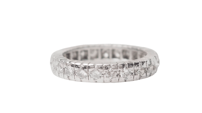 Bague 49 Alliance américaine en platine et diamants 0.92ct 58 Facettes 30685