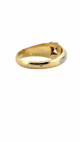 Bague 63 Bague jonc bicolore en or 18 carats et diamant 58 Facettes