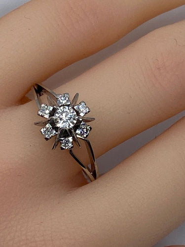 Bague 59 Bague Margueritte en Or blanc & Diamants 58 Facettes