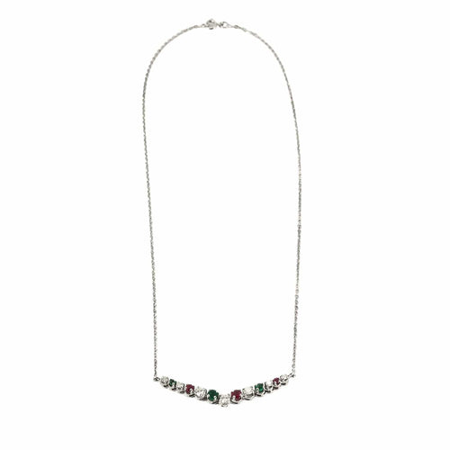 Collier Collier rubis, émeraudes, brillants 58 Facettes 1056180