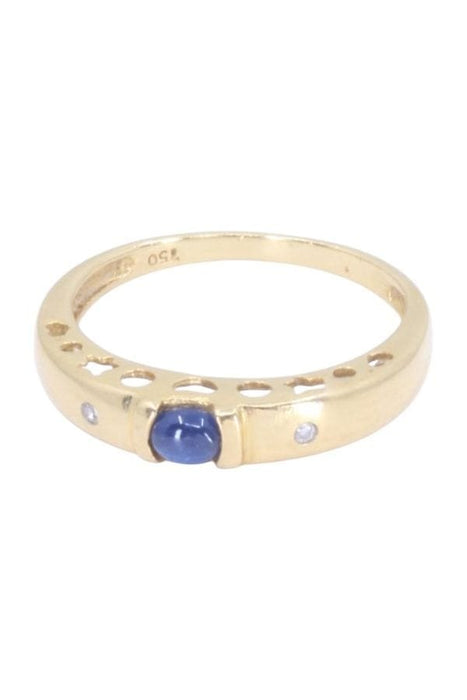 Bague 54 Bague or jaune spinelle bleue et diamants 58 Facettes 092151