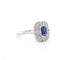 Bague 54 Bague design en or blanc avec un saphir et des diamants 58 Facettes 2348